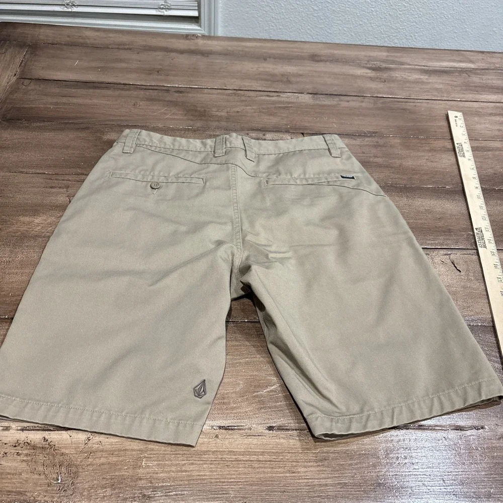 Volcom Vmonty Shorts Mens 31 Khaki Stretch Skateboard 10